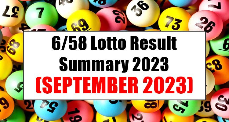 6/58 Lotto Result Summary 2023 For The Month Of September - PCSO Lotto ...